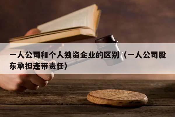 一人公司和个人独资企业的区别（一人公司股东承担连带责任）