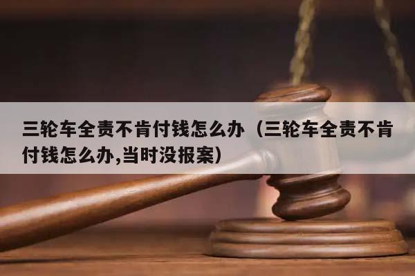 三轮车全责不肯付钱怎么办（三轮车全责不肯付钱怎么办,当时没报案）