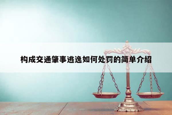 构成交通肇事逃逸如何处罚的简单介绍