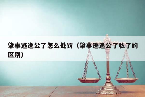 肇事逃逸公了怎么处罚（肇事逃逸公了私了的区别）