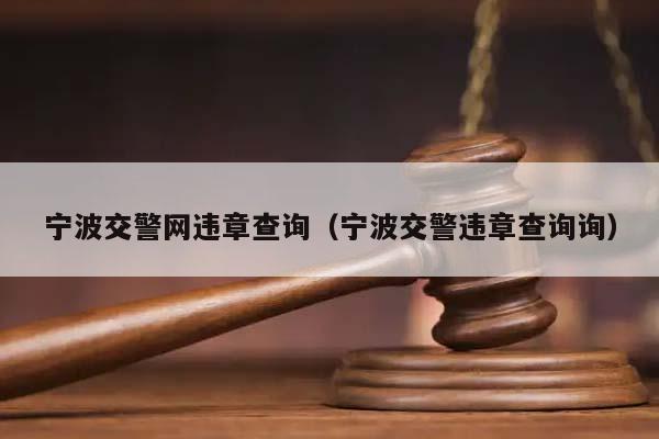 宁波交警网违章查询（宁波交警违章查询询）