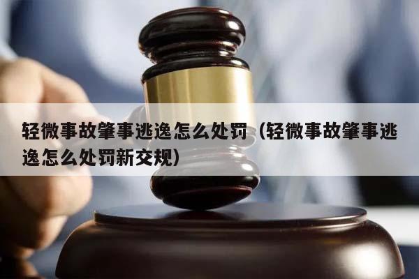 轻微事故肇事逃逸怎么处罚（轻微事故肇事逃逸怎么处罚新交规）