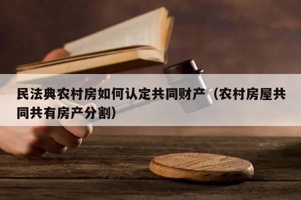 民法典农村房如何认定共同财产（农村房屋共同共有房产分割）