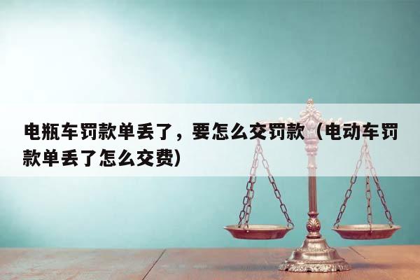 电瓶车罚款单丢了，要怎么交罚款（电动车罚款单丢了怎么交费）