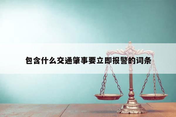 包含什么交通肇事要立即报警的词条