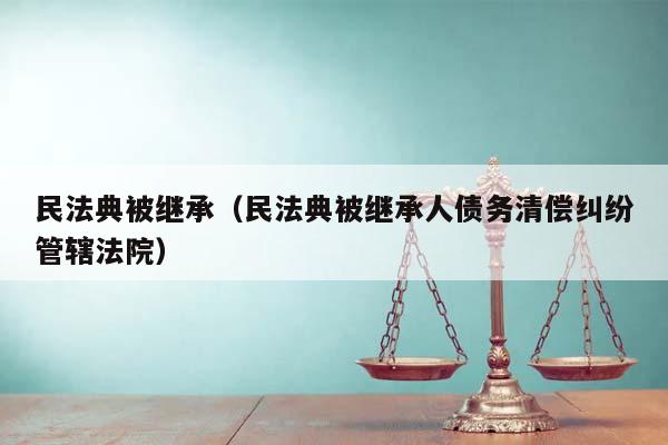 民法典被继承（民法典被继承人债务清偿纠纷管辖法院）